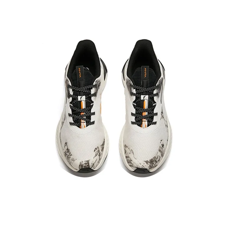 Anta Rocket 2.0 Cushioning Lightweight Rebound Low Top Running Shoes Men's White Silver-3