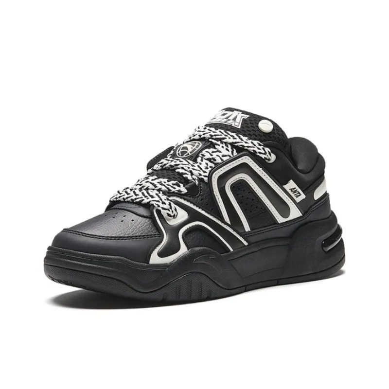 Anta AOJIE Slip Resistant Impact Resistance Low Top Skateboard Shoes Men's Black-1