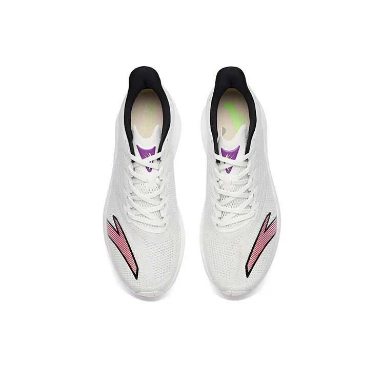 Anta MACH 2.0 Shock Absorbers With Slip Resistant Features Low Top Running Shoes Men's White Purple Black-3