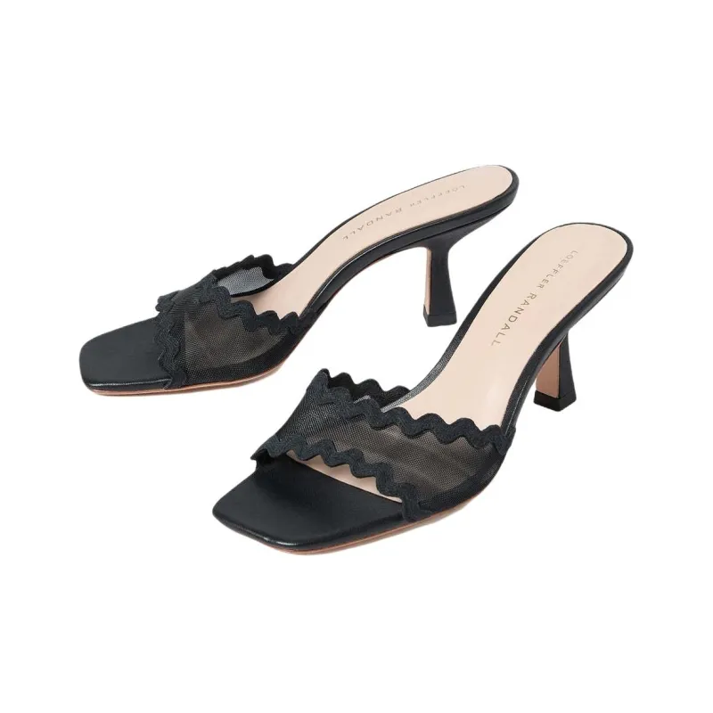 Loeffler Randall Slide Slippers 7cm Women's Black-3