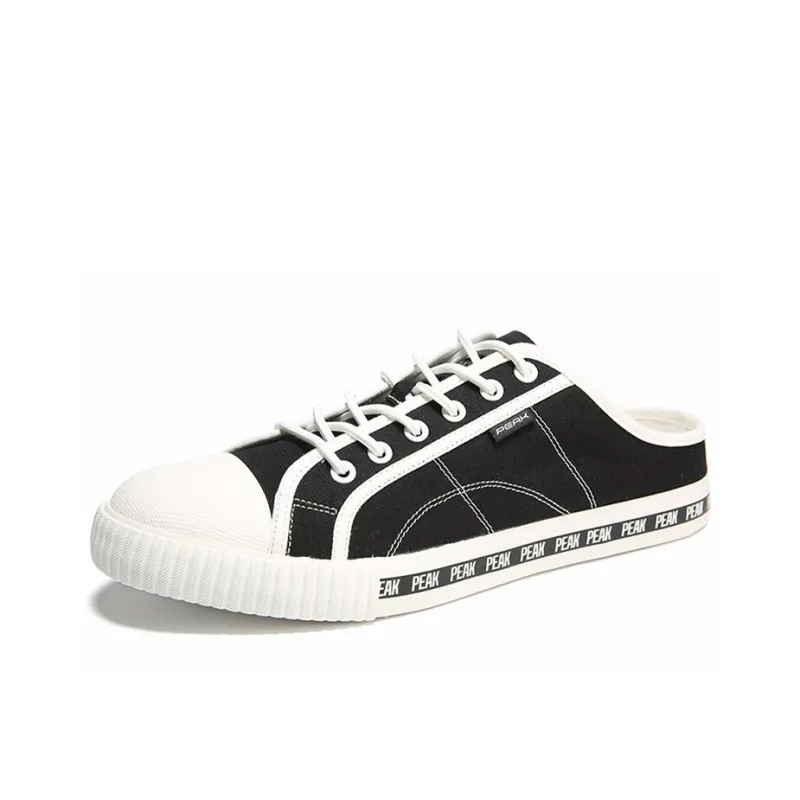 PEAK State Pole Low Top Skateboard Shoes Men's Black White-2