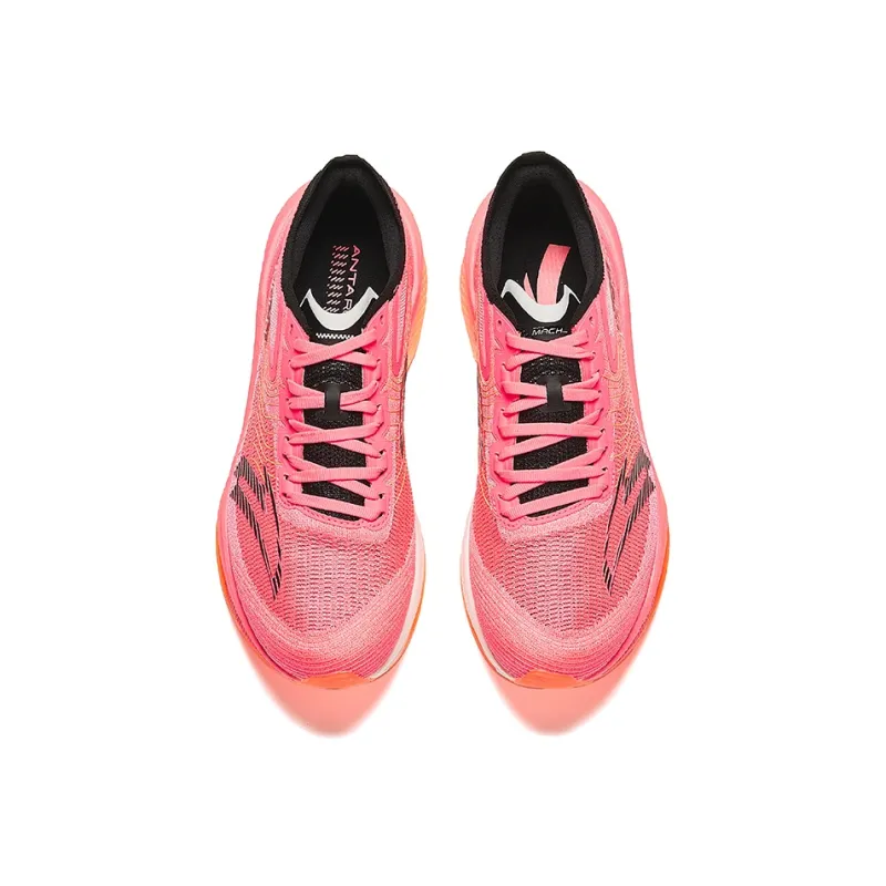 Anta Mach 4 Generation PRO Durable Breathable Lightweight Low Top Long Distance Running Shoes Men's Radiant Pink-2