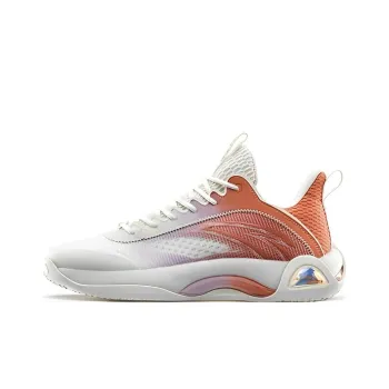 Anta Cement Bubble 2.0 Slip Resistant Low Top Basketball Shoes Men's White Purple Orange Orange
