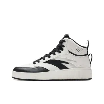 Anta Milk Lid 2 Anti Slip Wear Resistant Mid Top Skateboard Shoes Women's White Black
