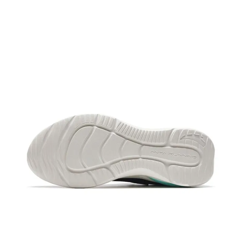 Anta Cloud Journey Anti Slip Wear Resistant Low Top Running Shoes Men's Black White Green-4