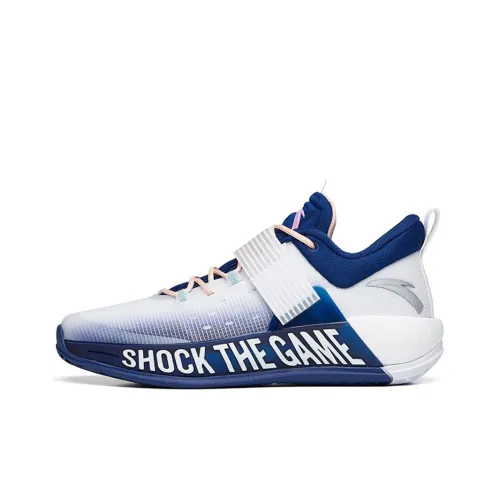 ANTA Hengsao4 Basketball Shoes Men Low-Top ANTA White/Jade Blue