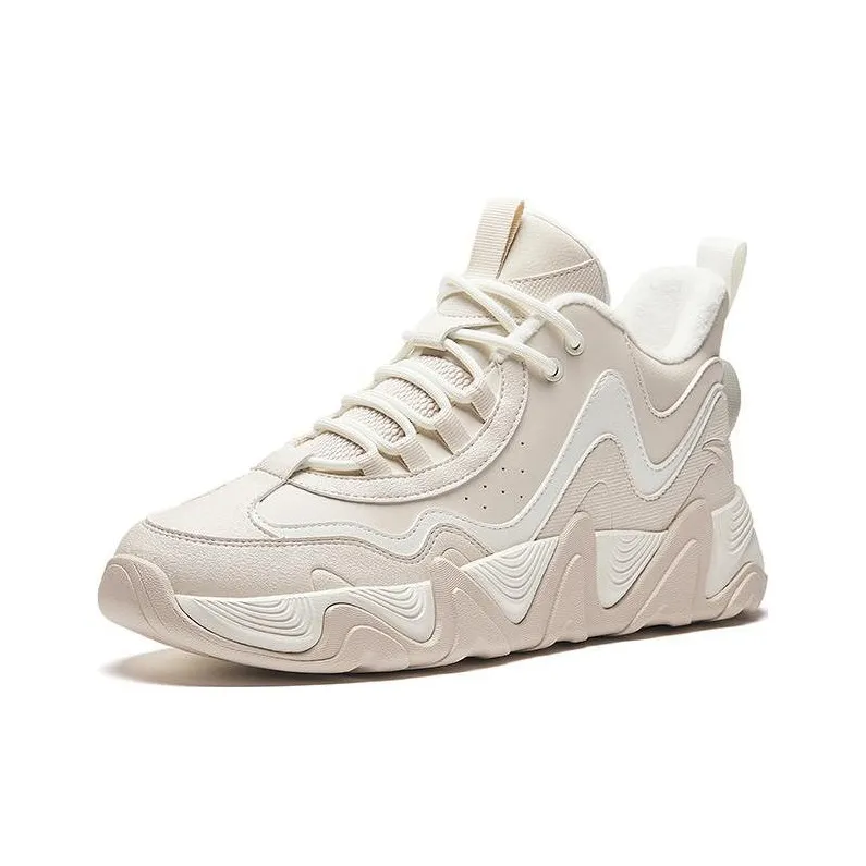 Anta Back Wave 1.0 Cushioned Wear Resistant Slip Resistant Low Top Casual Shoes Men's Ecru-1