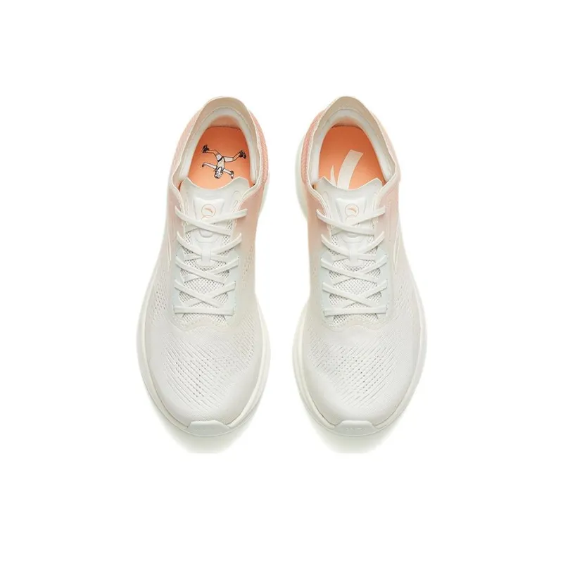 Anta Hydrogen Run V Anti Slip Wear Resistant Low Top Casual Running Shoes Women's White Pink-2