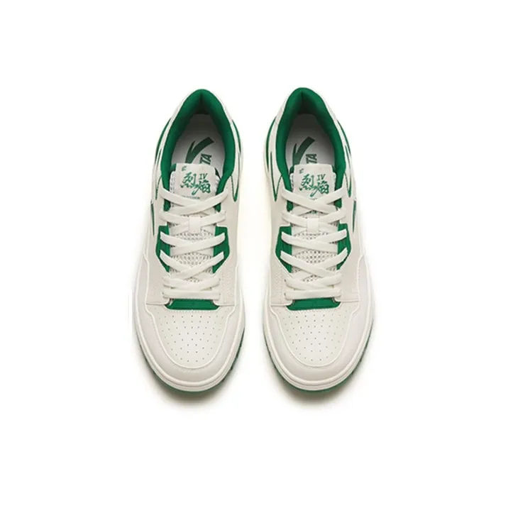 Anta Flame 4.0 Anti Slip Wear Resistant Low Top Skateboard Shoes Men's White Green-3
