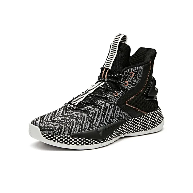 Anta Crazy 3 Cushioning Warm High-Top Basketball Shoes Men's Black White-2