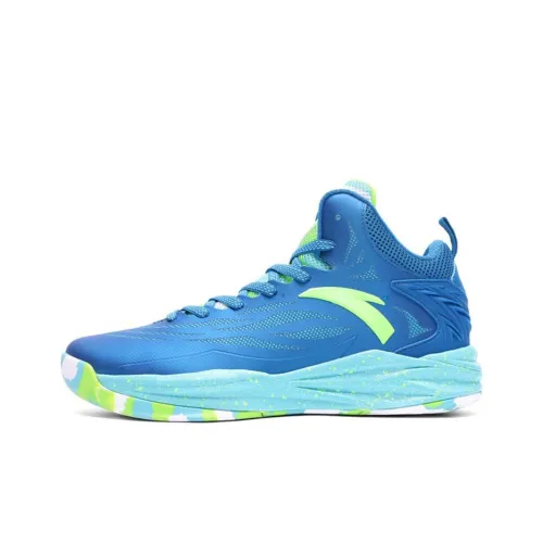 ANTA KT2 Basketball Shoes Men Mid-Top Royal Blue/Electric Green/Blue