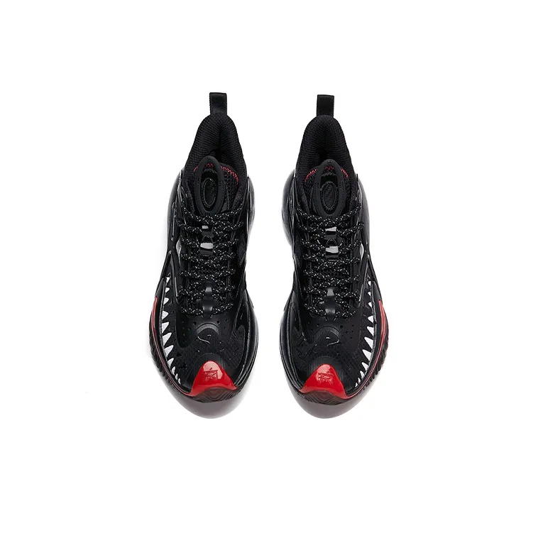 MARVEL x Anta Berserk 3 Venom Wear Resistant Slip Resistant High Top Basketball Shoes Men's Black Red-2