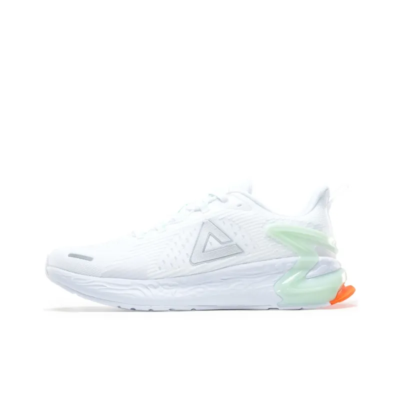 PEAK Porcelain Shadow Cushioned Slip Resistant Abrasion Resistant Low Top Casual Running Shoes Men's White Light Green-0