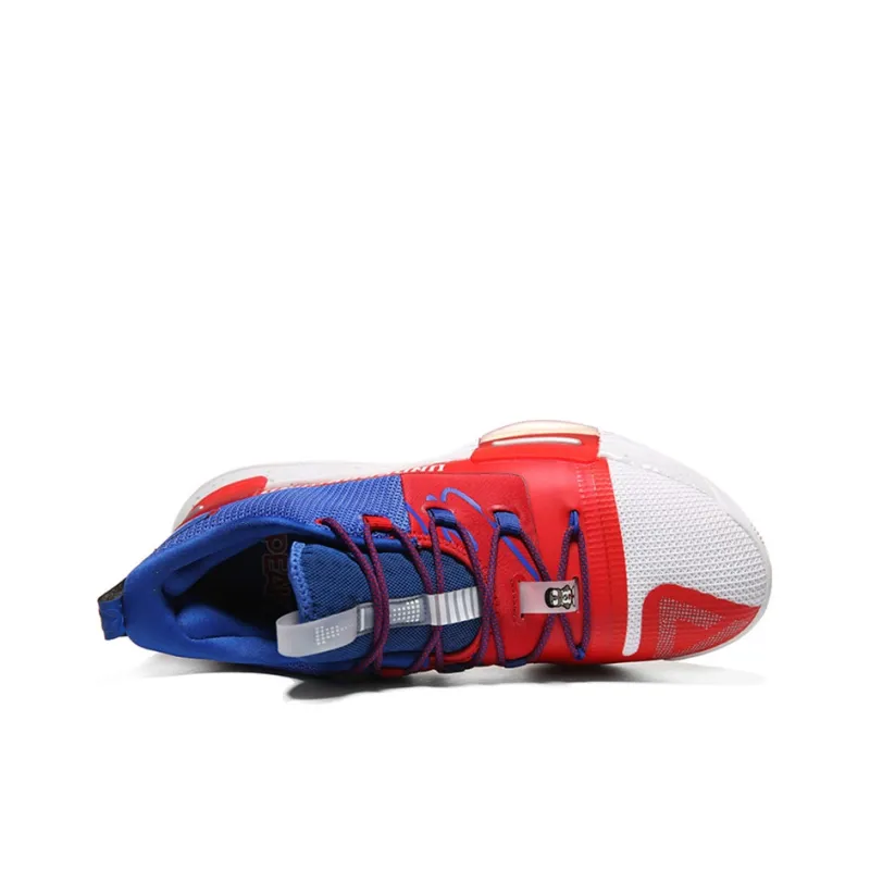 PEAK Taichi Flashing Anti Slip Wear Resistant Low Top Basketball Shoes Red Blue-3