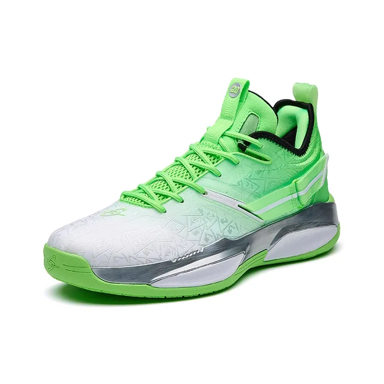 ANTA GH3 Basketball Shoes Men Low Top ANTA White/Fluorescent Holographic Green/Black-1