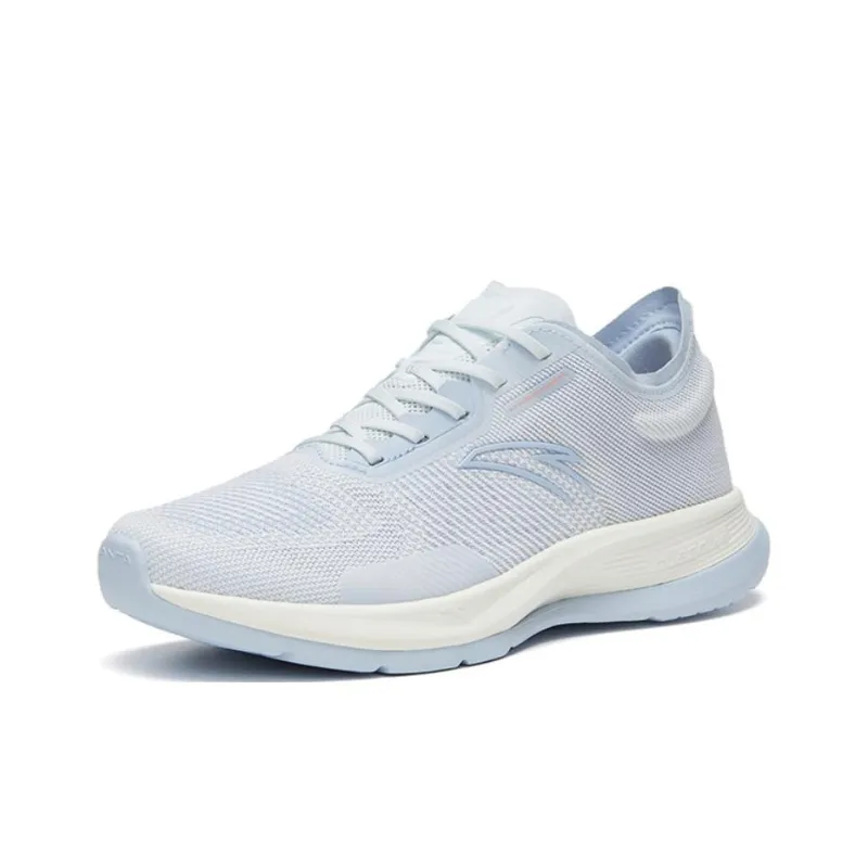 Anta Hydrogen Run V Anti Slip Wear Resistant Low Top Running Shoes Women's White Blue-1