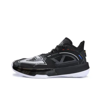 PEAK State Extremely Large Triangle 1.0 Basketball Shoes Men Mid Top Black/All White