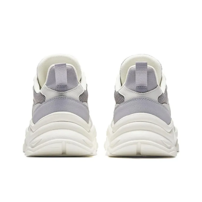 Anta Little Millennium Cushioning Wear-Resistant Low-Top Chunky Sneakers Men's White Gray-3