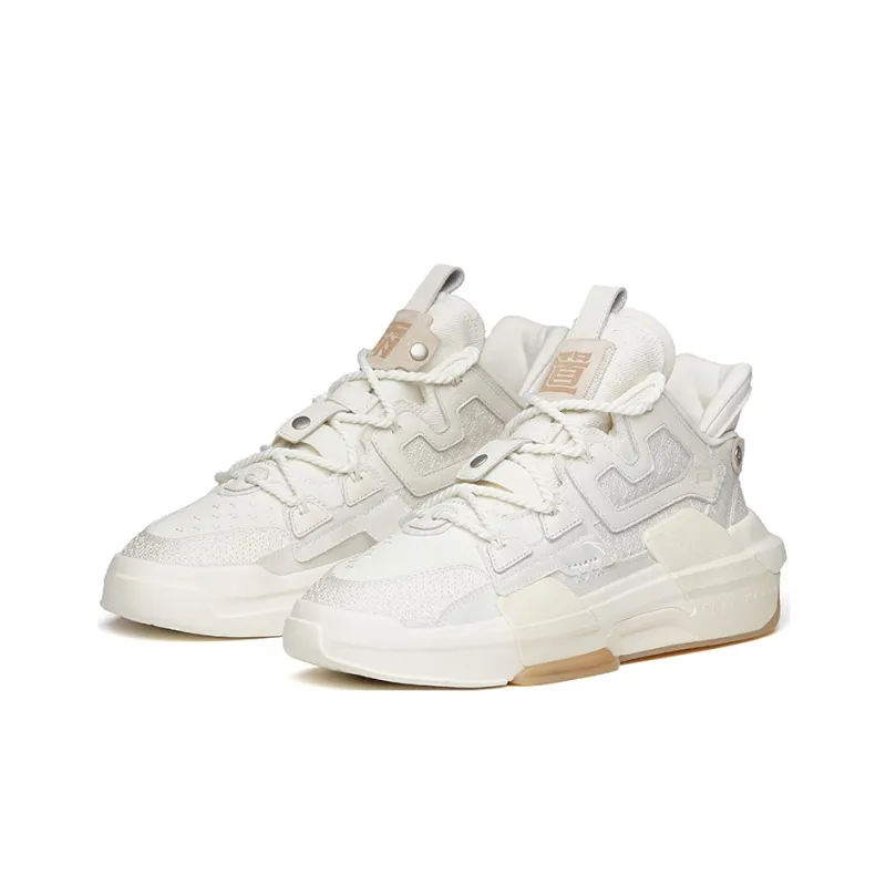 Anta Bastard Slip Resistant Cushioning Wear Resistant Lightweight Low Top Skateboard Shoes Men's White-4