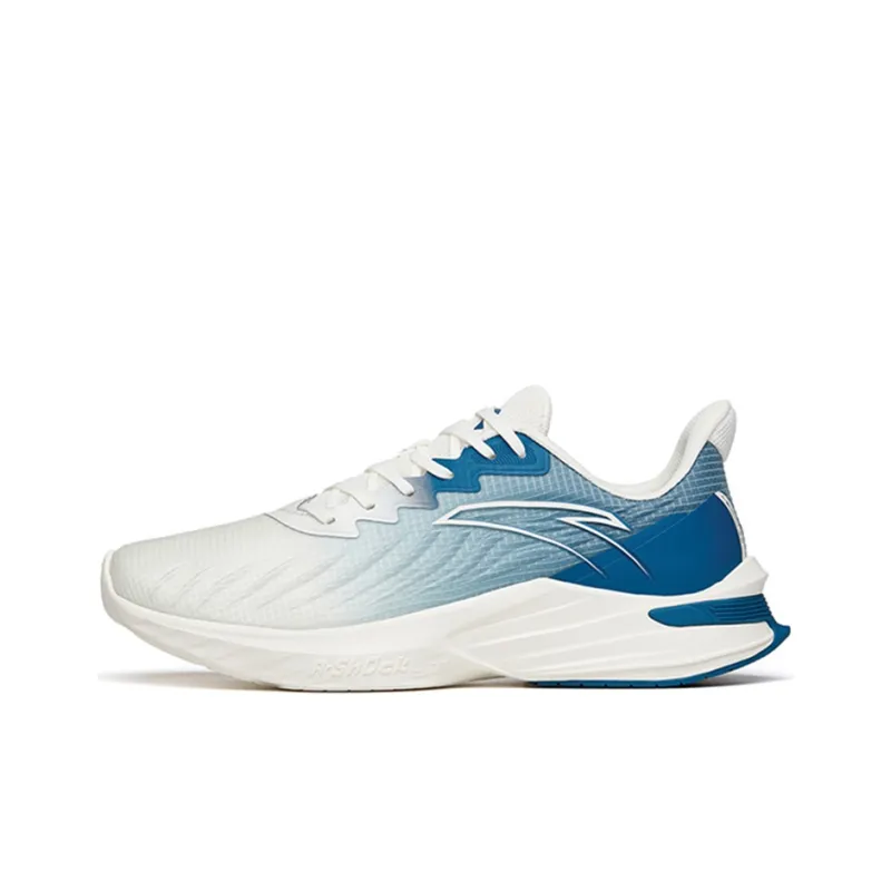Anta DuCi1 Cushioning Anti Slip Wear Resistant Breathability Low Top Running Shoes Men's White Blue-0