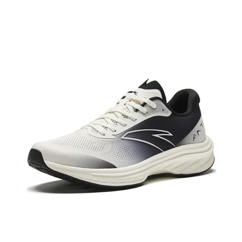 Anta Road Run Cushioning Anti Slip And Wear Resistant Rebound Low Top Running Shoes Men's White Black-1