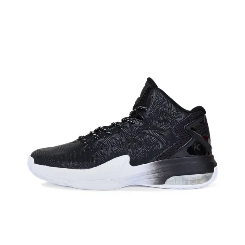Anta KT3 Team Thompson Cushioned Slip-Resistant Mid-Top Performance Basketball Shoes Men's Black White Team Model