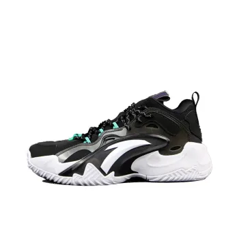 Anta Airspace 3 UFO Anti Slip And Wear Resistant Breathable Mid Top Basketball Shoes Men's Black White