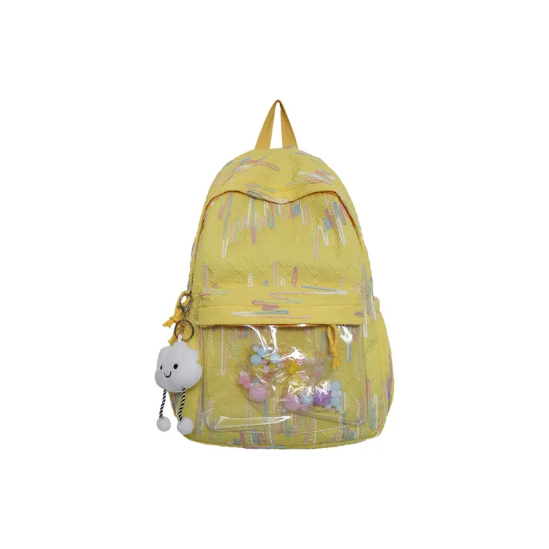 Venerable Brahma Nylon Backpack Women's White/Black/Pink/Yellow-7