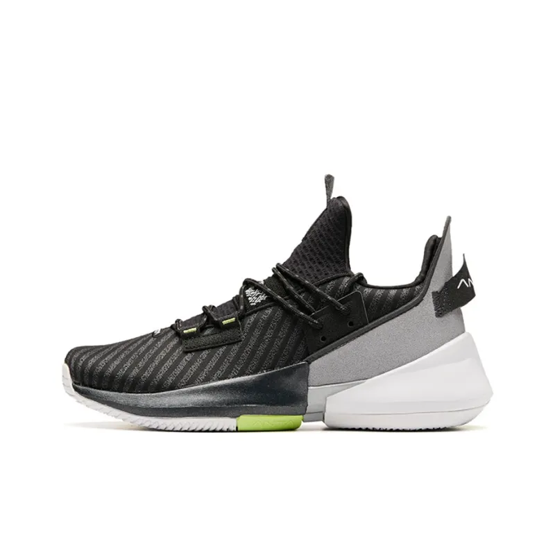 Anta Airspace 2 Cushioning Anti-Slip And Wear-Resistant Low-Top Basketball Shoes Men's Black White Gray-0