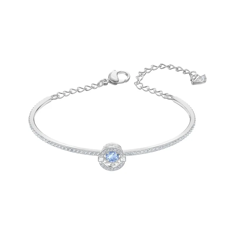 Swarovski Rhodium Plated Bangles Women's Blue-1
