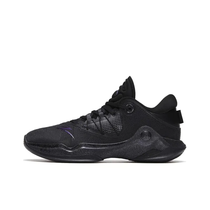 Anta Skyline 1 Anti Slip Wear Resistant Low Top Basketball Shoes Men's Black, Dark Night Color Scheme-0