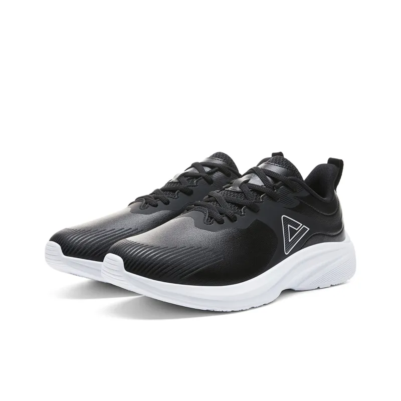 PEAK Qingyi Abrasion Resistant Rebound Running Shoes Men's Black White-2