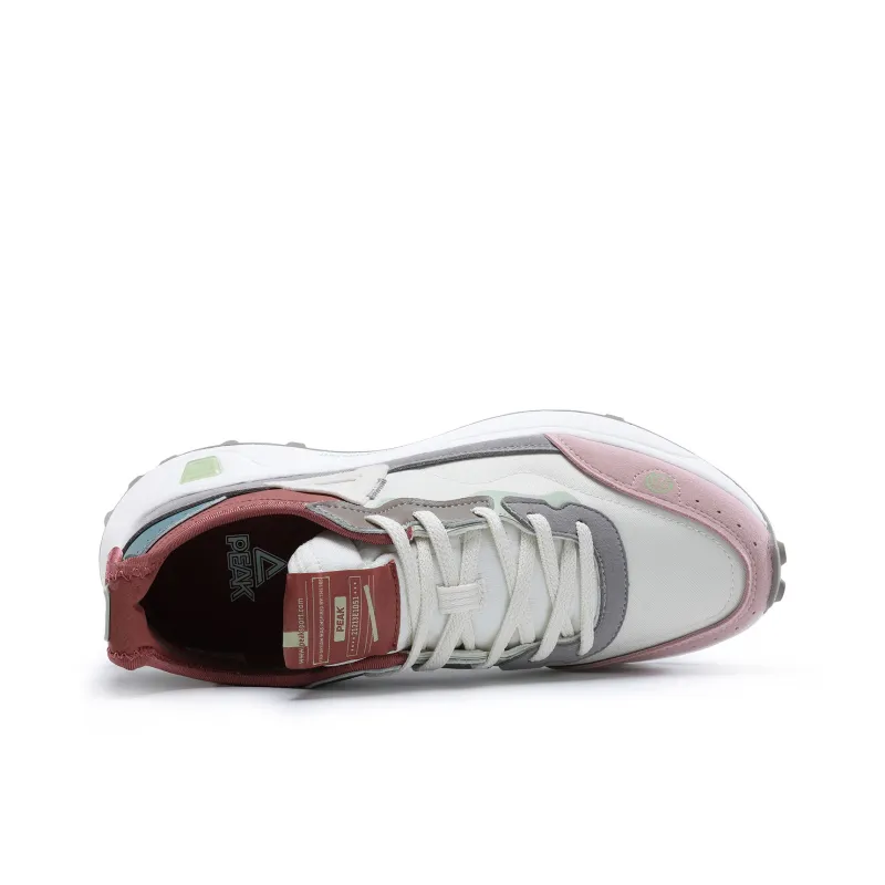 PEAK Flick 70s Slip-Resistant Low-Top Running Shoes Men's White Red-4