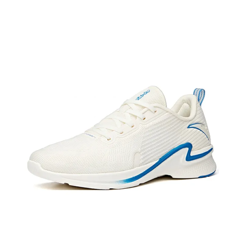 Anta Cushioning, Slip Resistant, Abrasion Resistant, Breathable Low Top Running Shoes Men's White Blue-1