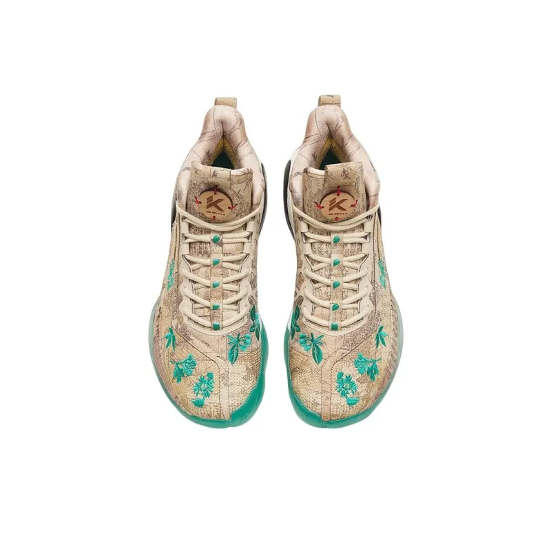Anta KT7 Pro KT 7 Anti-Slip And Wear-Resistant Breathable Mid-Top Basketball Shoes Brown Green Miracle Spring Awakening-2