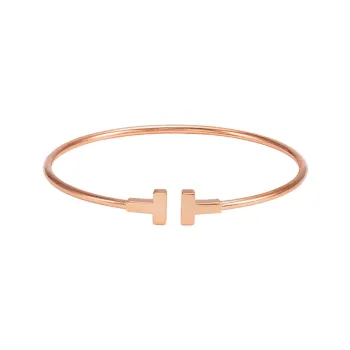 TIFFANY & CO. T 18K Rose Gold Bangles Unisex