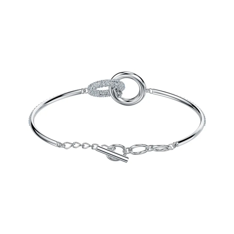Swarovski Stone Bangles Women's White Gold Plated-1