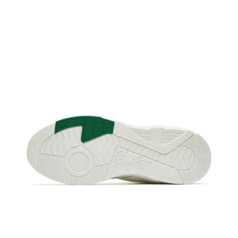 Anta Lieyan3.0 Slip-Resistant Cushioning Wear-Resistant High-Top Skateboard Shoes White Green-4