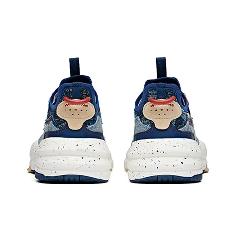 Anta C37 Series Lightweight And Wear-resistant Low-Top Skateboard Shoes Men's White Blue-4