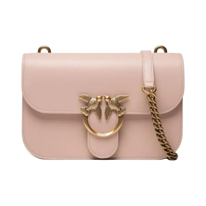 PINKO Bell Simply Series Sheepskin Shoulder Bag Crossbody Bag Women's Pink-0