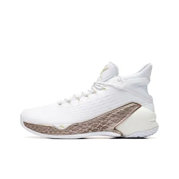 Anta KT4 Klay Thompson Final Home Abrasion Resistant Breathable High Top Basketball Shoes Men's White Gold