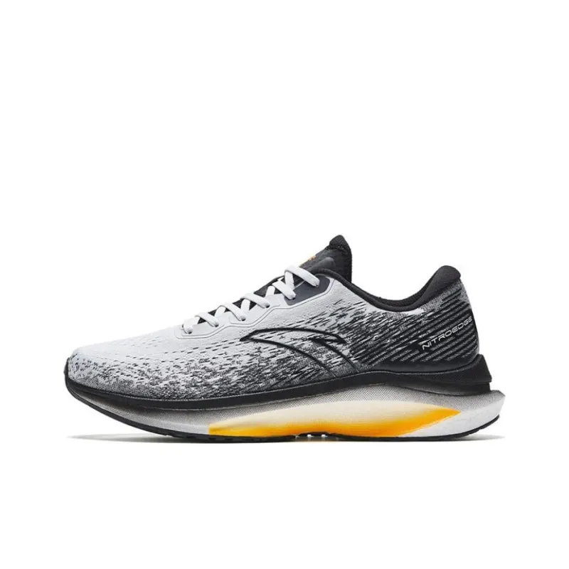 Anta Champion Running Shoes Lite Cushioning Wear-Resistant Low-Top Running Shoes Men's Black Gray White-0
