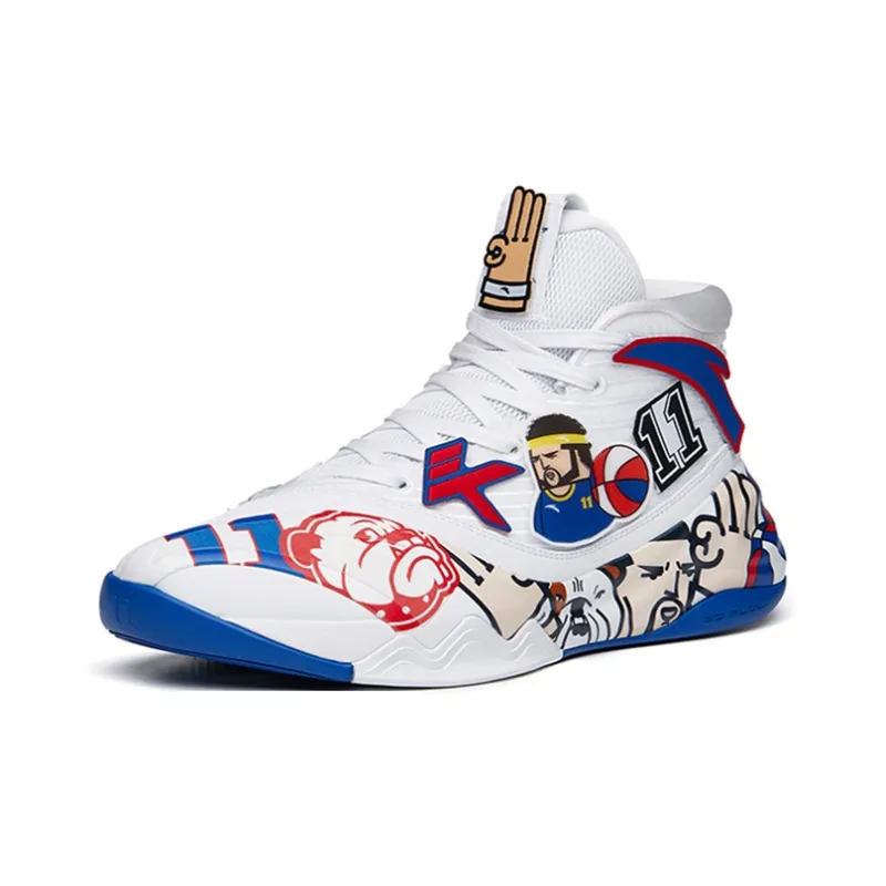 Anta KT6 KT Cushioning Anti-Slip And Wear-Resistant High-Top Basketball Shoes White Blue Red Claw Box-1
