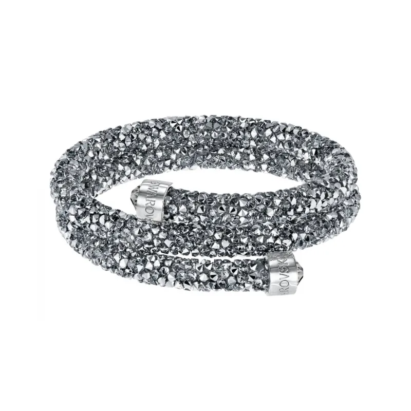 Swarovski Stainless Steel, Crystal Bangles Men's Silver-0