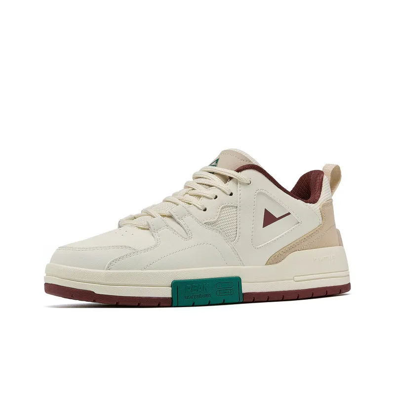 PEAK State Extremely Large Triangle 1.0 Skateboard Shoes Women's Low Top Ecru/Rumba Red-2