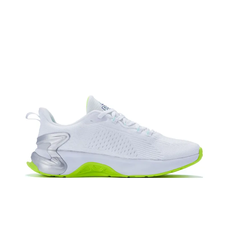 PEAK Porcelain Shadow Cushioning Lightweight Abrasion Resistant Low Top Running Shoes Men's White Yellow-1