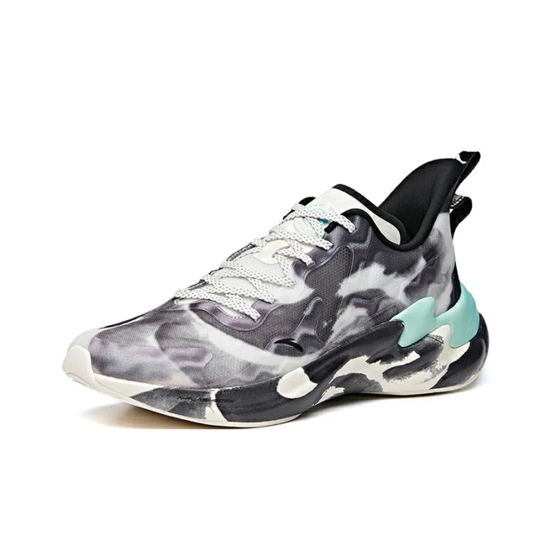 Anta Star Haze Cushioning Slip-Resistant Coverage Rebound Low-Top Running Shoes Men's Black White-1