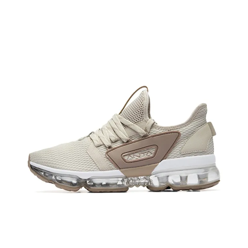 Anta SEEED Cushioned Slip-Resistant Low-Top Running Shoes Men's Light Brown-0