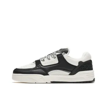 Anta Qike Puffy Shoes Anti Slip Wear Resistant Low Top Skateboard Shoes Women's Ivory White/Black
