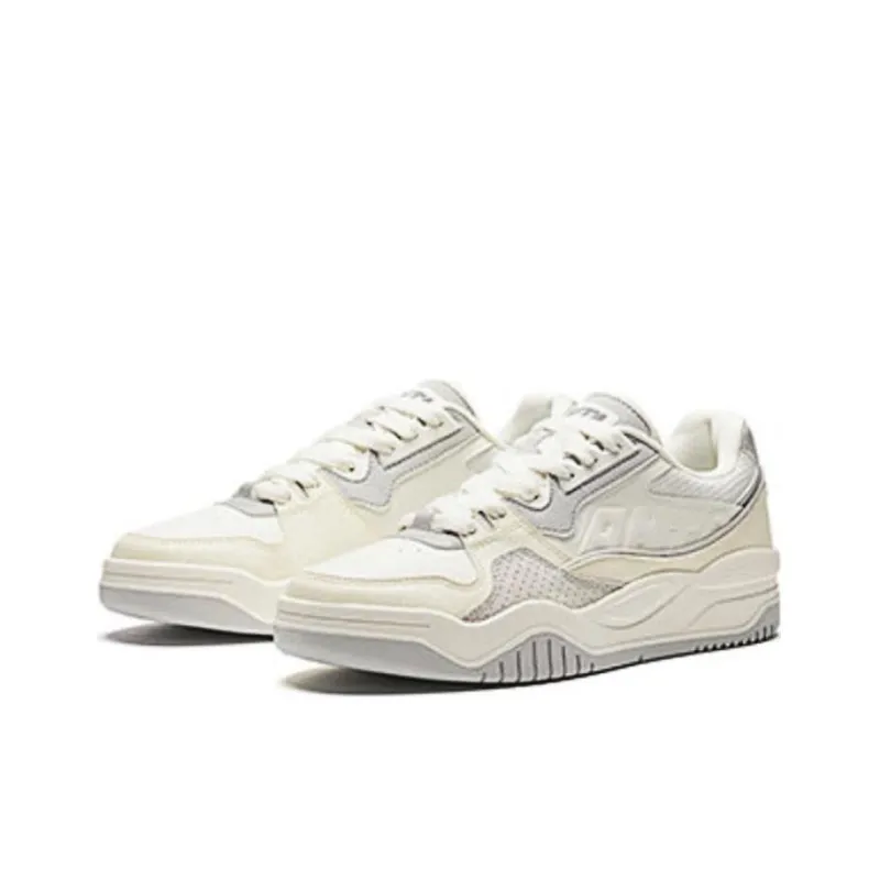 Anta Slam Anti Slip Wear Resistant Low Top Skateboard Shoes Men's White Gray-1